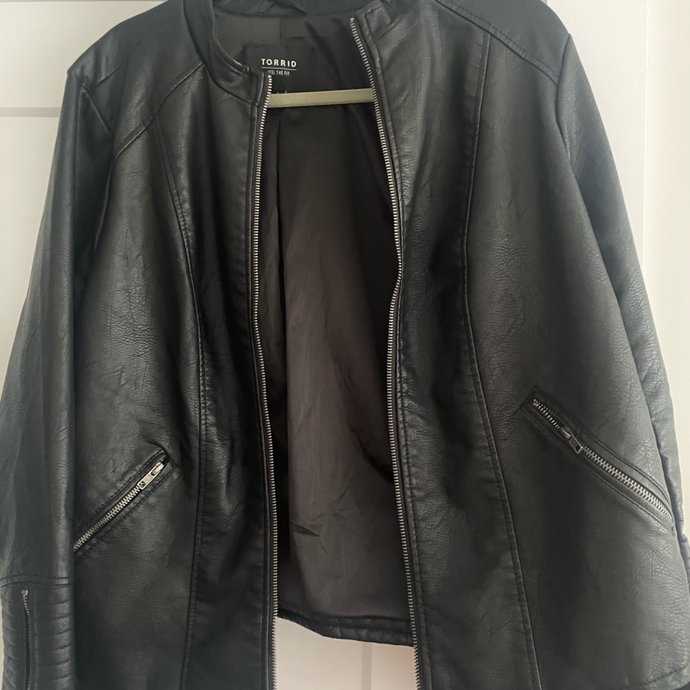 Torrid Black Faux Leather Moto Jacket